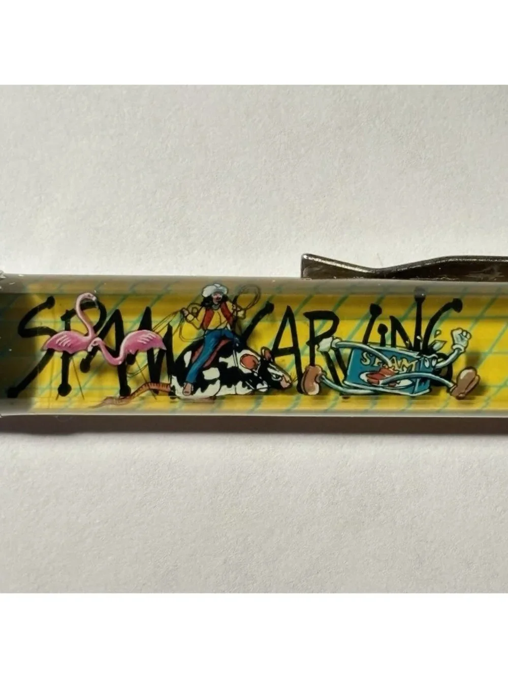 Ruby Montana's Spam Carving Contest Floaty Pen Seattle Kitsch Souvenir Shop Vtg